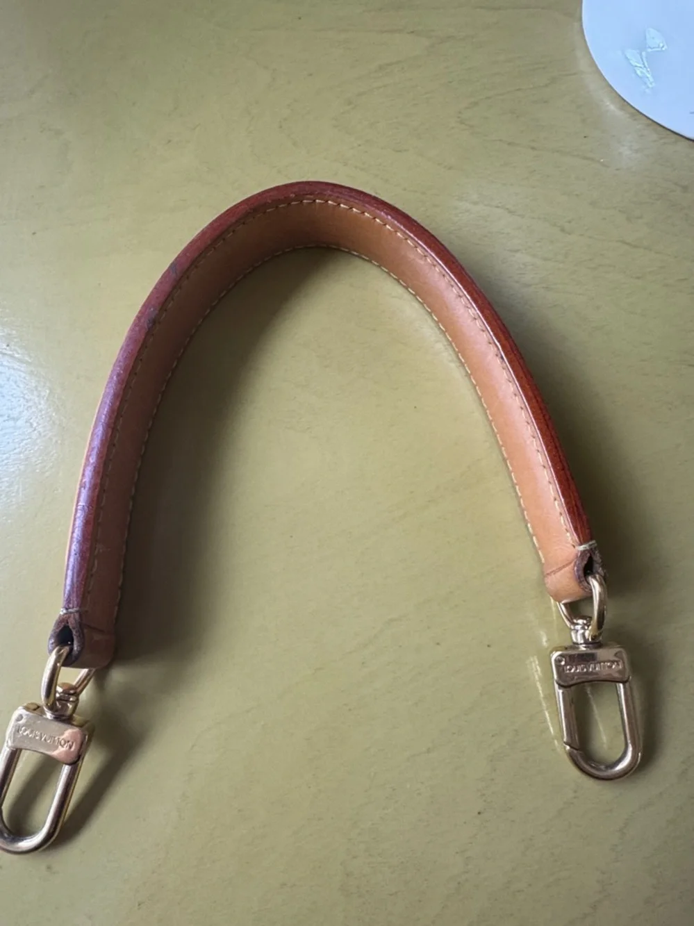 Authentic LV Vanchetta Leather Top Bag Handle Strap with Gold Hardware